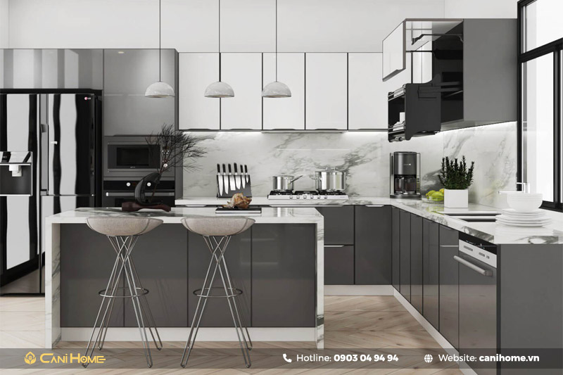 mẫu tủ bếp hiện đại giá rẻ