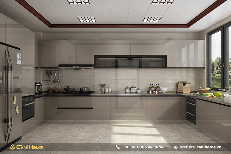 Tủ bếp nhựa cánh phủ Acrylic treo tường