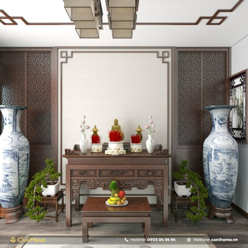 bố trí bàn thờ phòng khách
