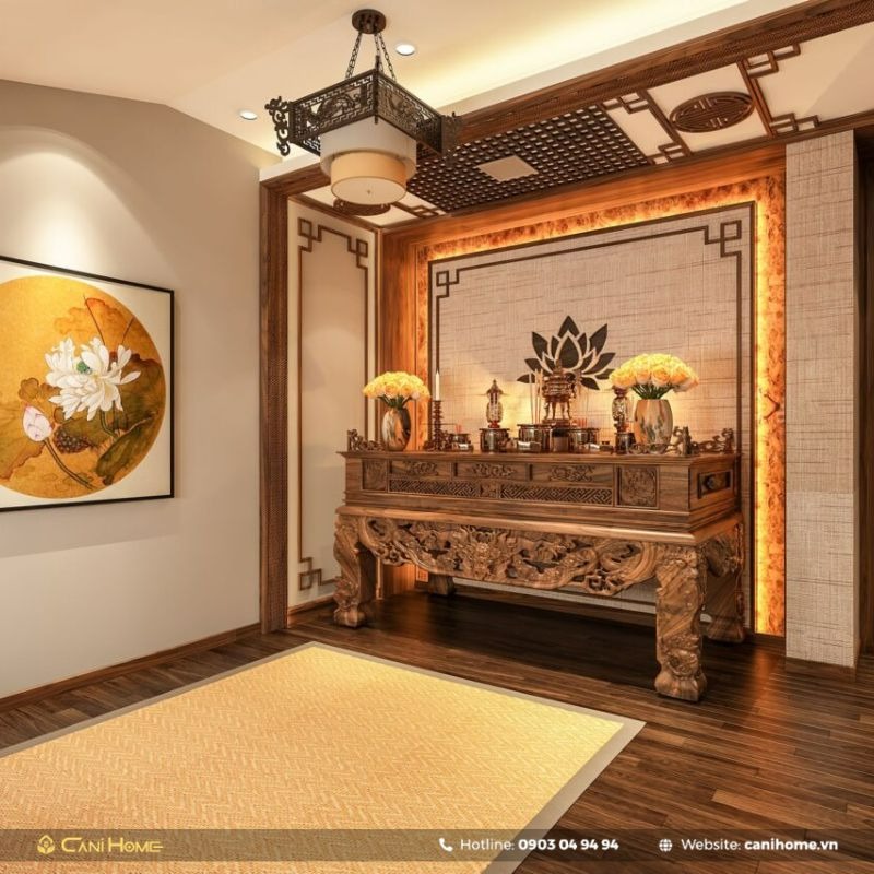 cách đặt bàn thờ trong phòng khách