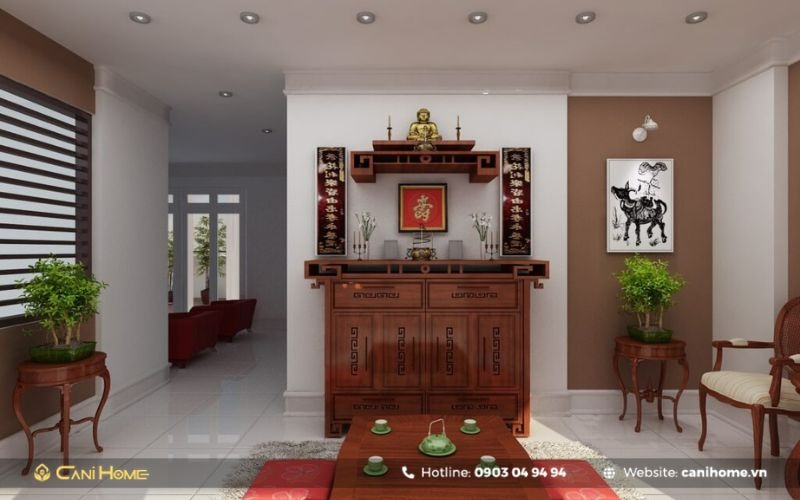 sắp đặt bàn thờ phòng khách