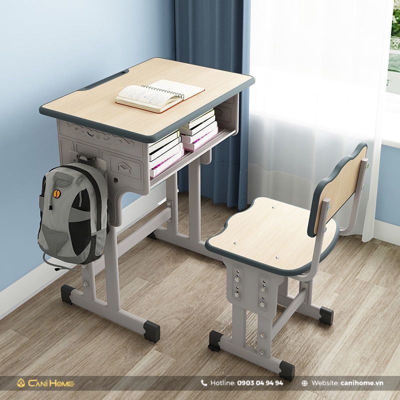 mẫu bàn học sinh cấp 2 bằng gỗ