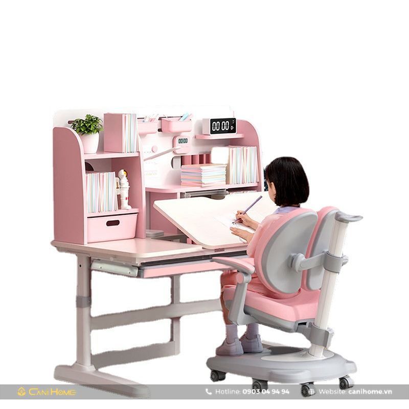 Bàn học sinh tiện lợi với kệ sách tích hợp