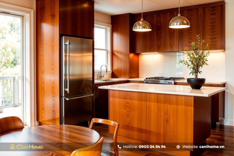 Mẫu tủ bếp nhôm Omega hình chữ I Mẫu tủ bếp nhôm Omega hình chữ I