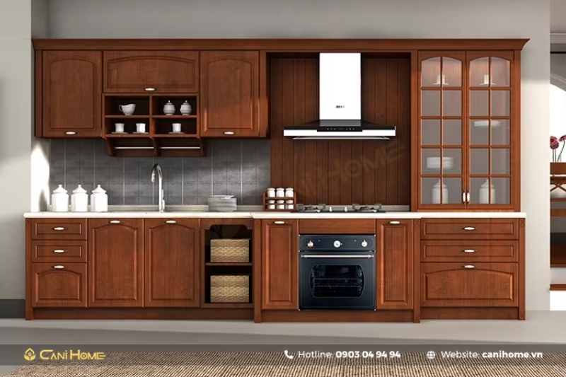 Mẫu tủ bếp nhôm Omega cao cấp Mẫu tủ bếp nhôm Omega cao cấp