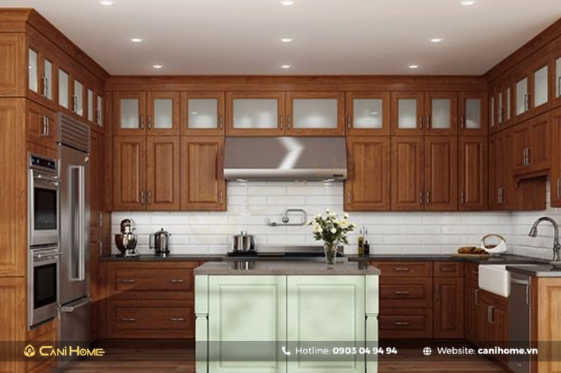 Mẫu tủ bếp nhôm nội thất Omega treo tường Mẫu tủ bếp nhôm nội thất Omega treo tường