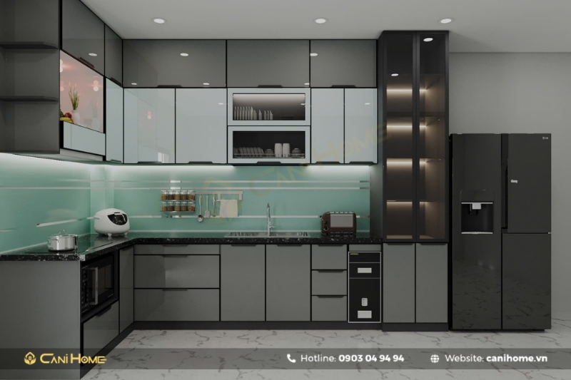 thiết kế nội thất phòng bếp chữ L thiết kế nội thất phòng bếp chữ L