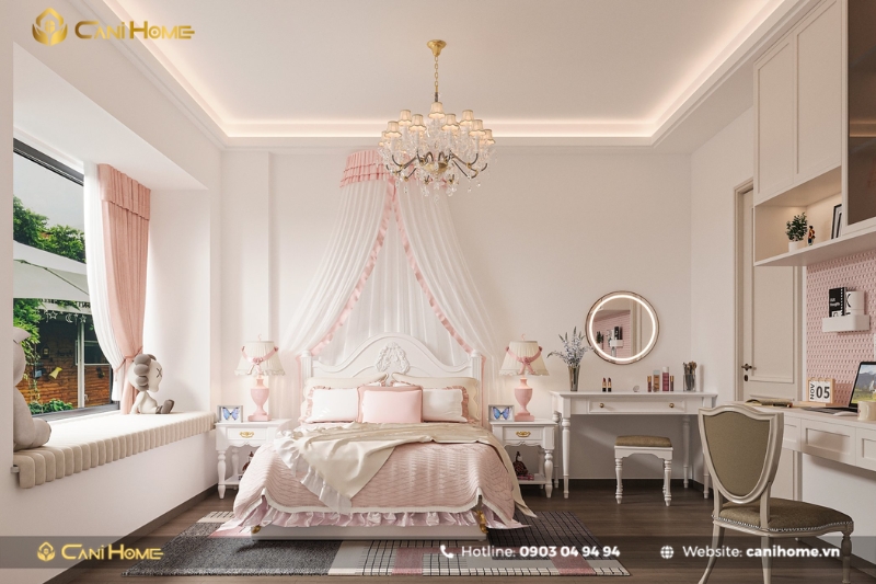 thiết kế nội thất phòng trẻ em cho bé gái-1