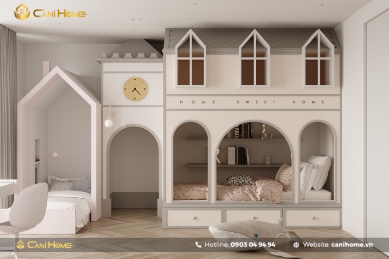 Thiết kế nội thất phòng trẻ em theo dạng lâu đài-1