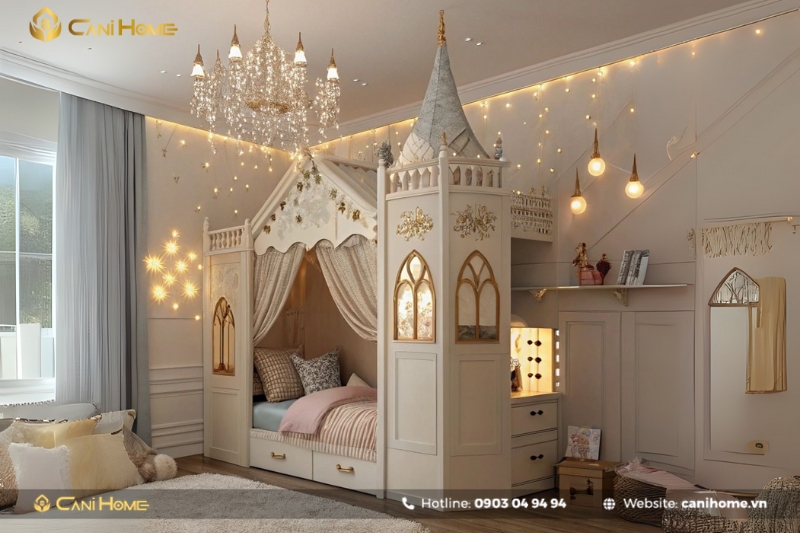 Thiết kế nội thất phòng trẻ em theo dạng lâu đài-4