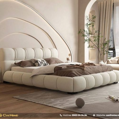 giường ngủ gỗ MDF bọc nệm