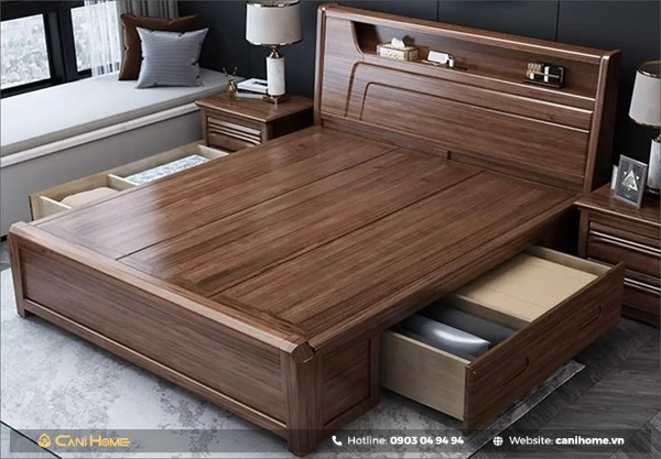 mẫu giường gỗ MDF
