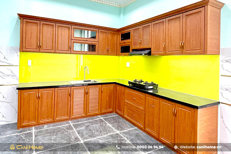 mẫu tủ bếp đẹp hình chữ l nhôm kính mẫu tủ bếp đẹp hình chữ l nhôm kính