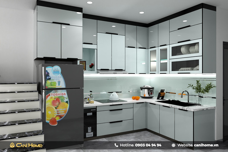 tủ bếp nhôm kính đẹp tủ bếp nhôm kính đẹp