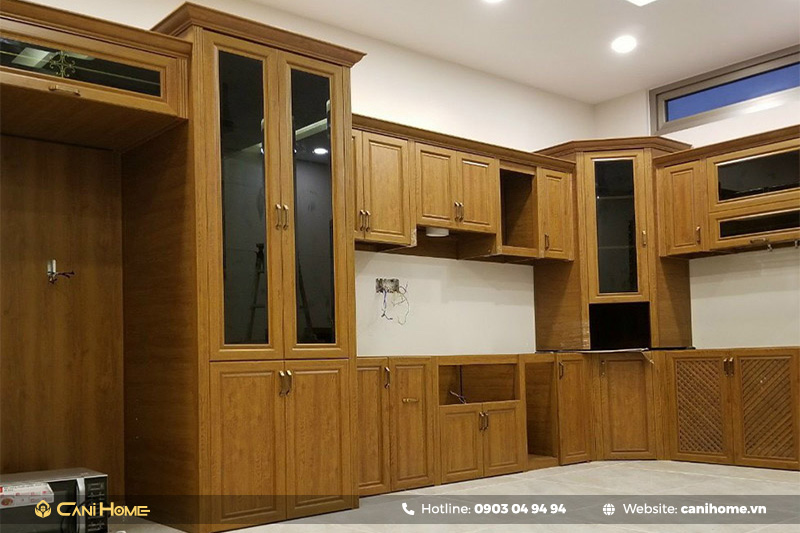 tủ bếp nhôm kính nhỏ tủ bếp nhôm kính nhỏ