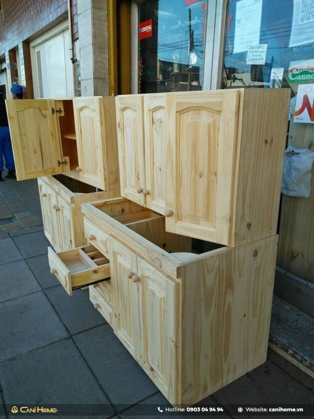làm tủ bếp gỗ pallet