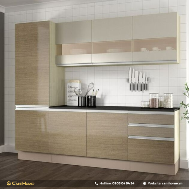 mẫu tủ bếp gỗ pallet hiện đại