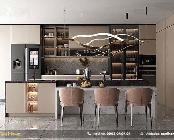 mẫu tủ bếp kết hợp tủ rượu đẹp hcm mẫu tủ bếp kết hợp tủ rượu đẹp hcm