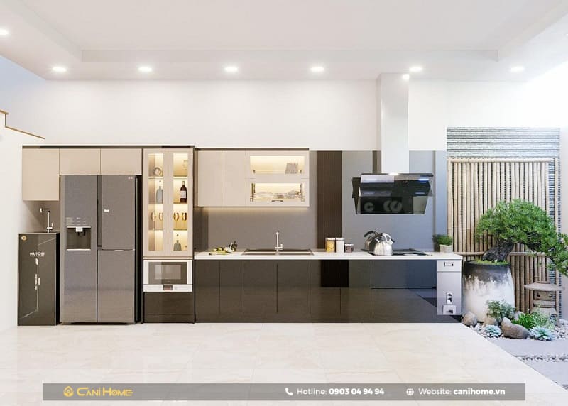 thi công tủ bếp kết hợp tủ rượu thi công tủ bếp kết hợp tủ rượu