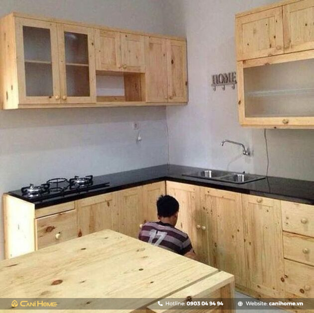 thiết kế tủ bếp gỗ pallet tphcm