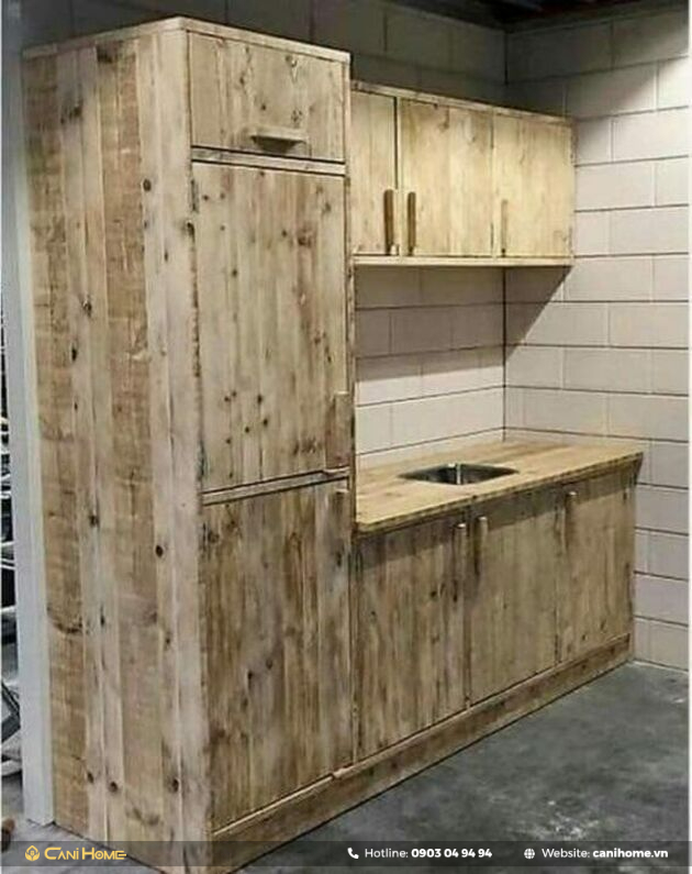tổng hợp các mẫu tủ bếp gỗ pallet