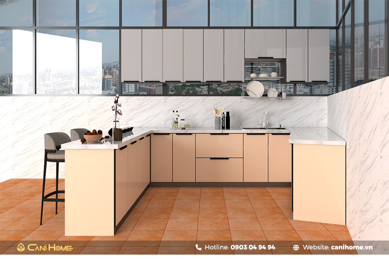 dòng tủ bếp chữ U dòng tủ bếp chữ U