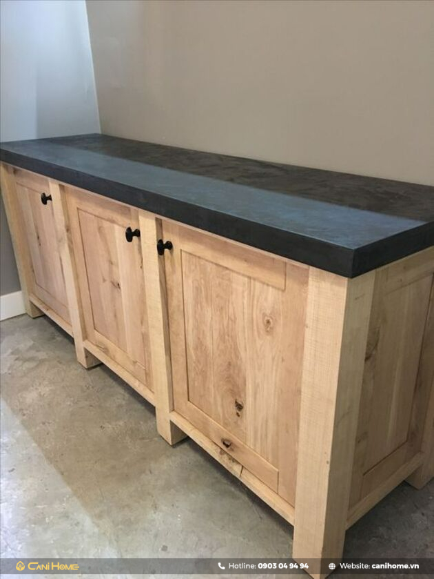 tủ bếp gỗ pallet hiện đại