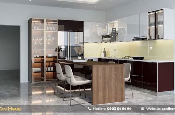 tủ bếp kết hợp tủ rượu đẹp tủ bếp kết hợp tủ rượu đẹp