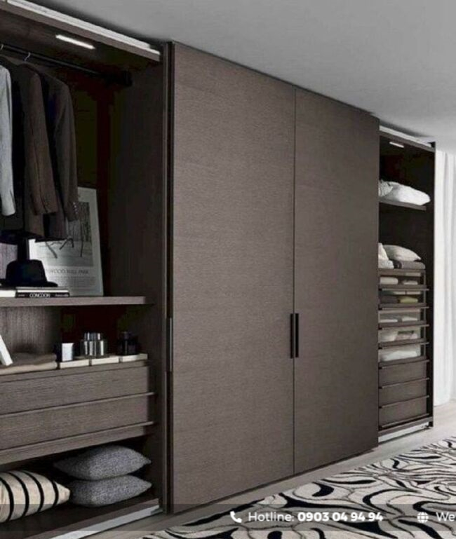 giá tủ quần áo âm tường nhôm kính