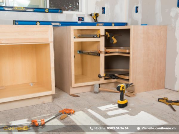 Hướng dẫn cách làm tủ bếp nhôm vân gỗ