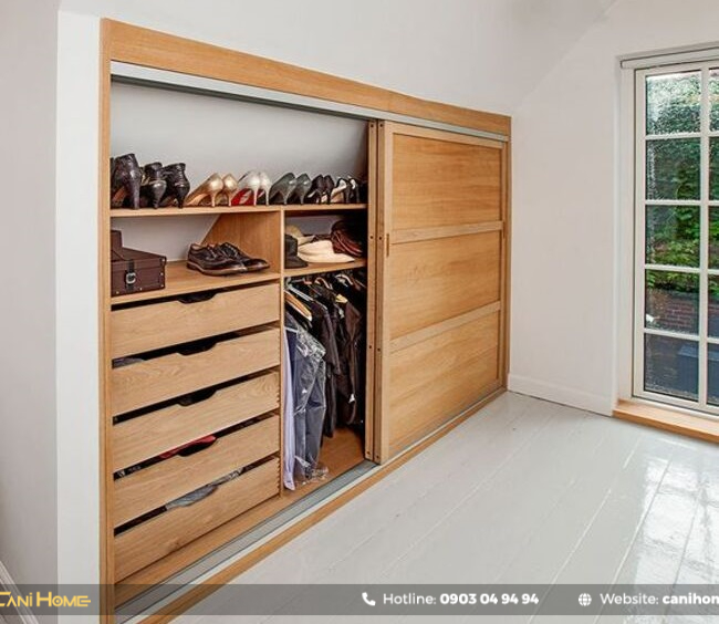 mẫu tủ quần áo âm tường hiện đại