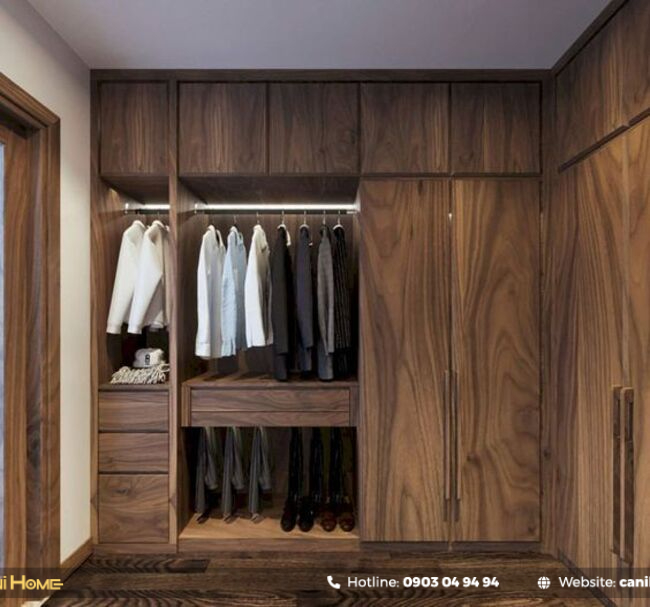 tủ âm tường gỗ tự nhiên