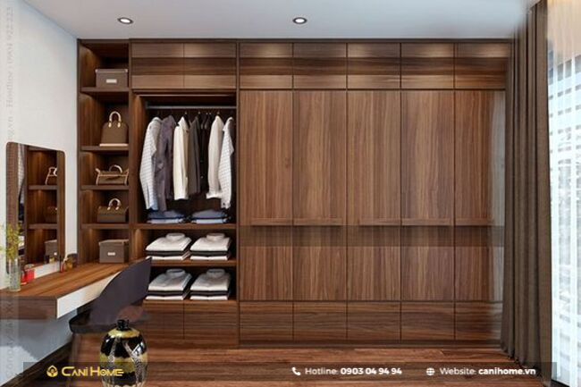 tủ quần áo âm tường nhôm kính