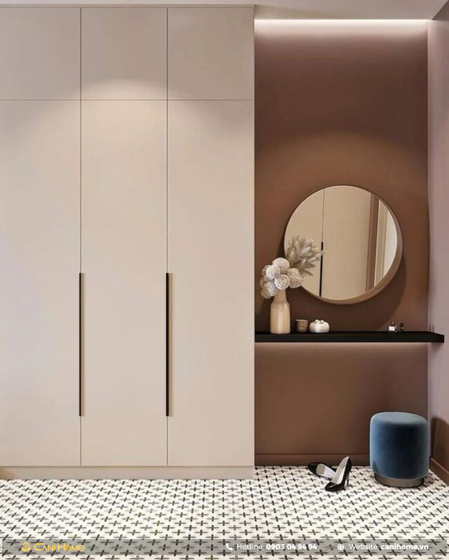 mẫu bàn trang điểm kết hợp tủ quần áo
