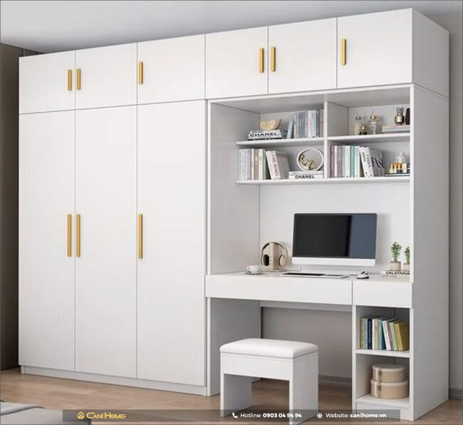 mẫu tủ kèm bàn trang điểm