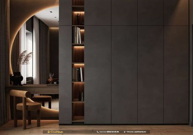 mẫu tủ quần áo liền bàn trang điểm tiện ích