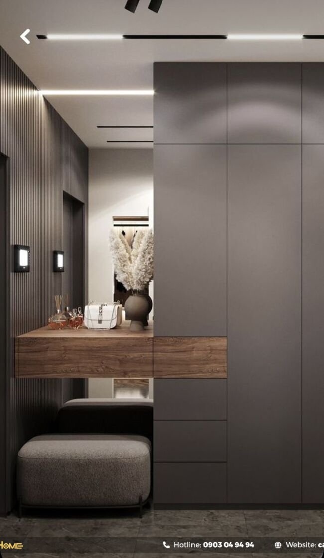 tủ áo quần liền bàn trang điểm