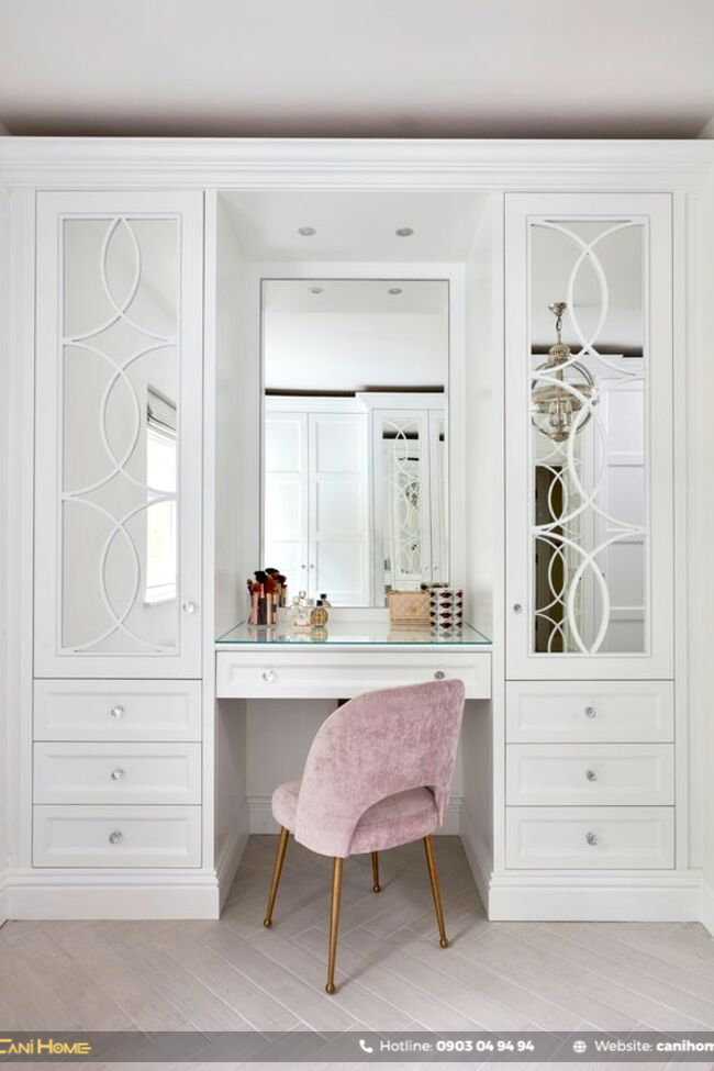 tủ quần áo kèm bàn trang điểm cao cấp