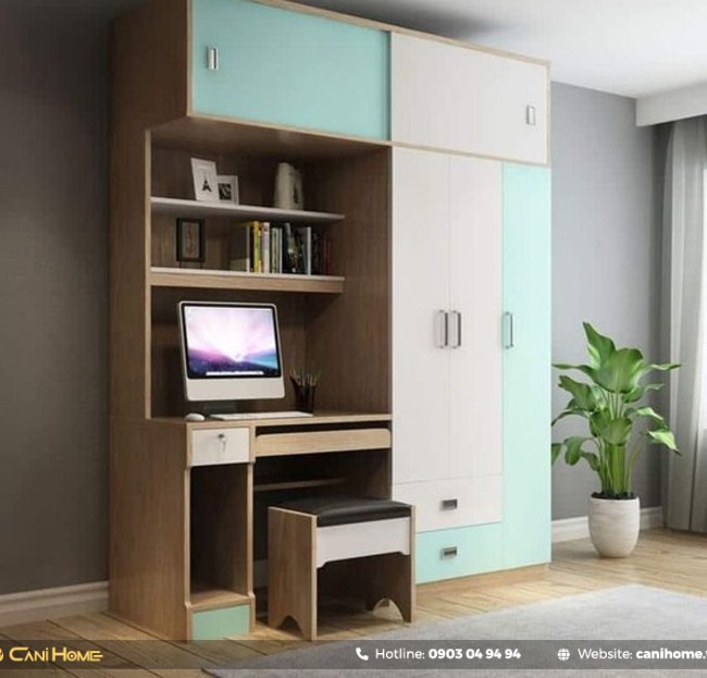 tủ quần áo kết hợp bàn học làm việc tủ quần áo kết hợp bàn học làm việc