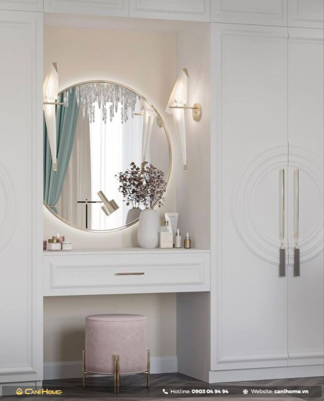 tủ quần áo kết hợp bàn trang điểm đẹp