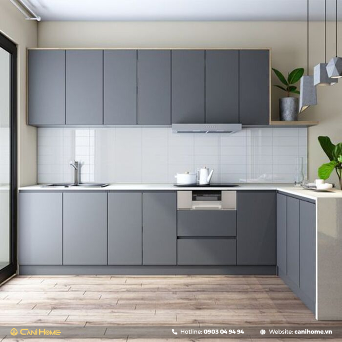 mẫu tủ bếp màu ghi đẹp 2023 mẫu tủ bếp màu ghi đẹp 2023