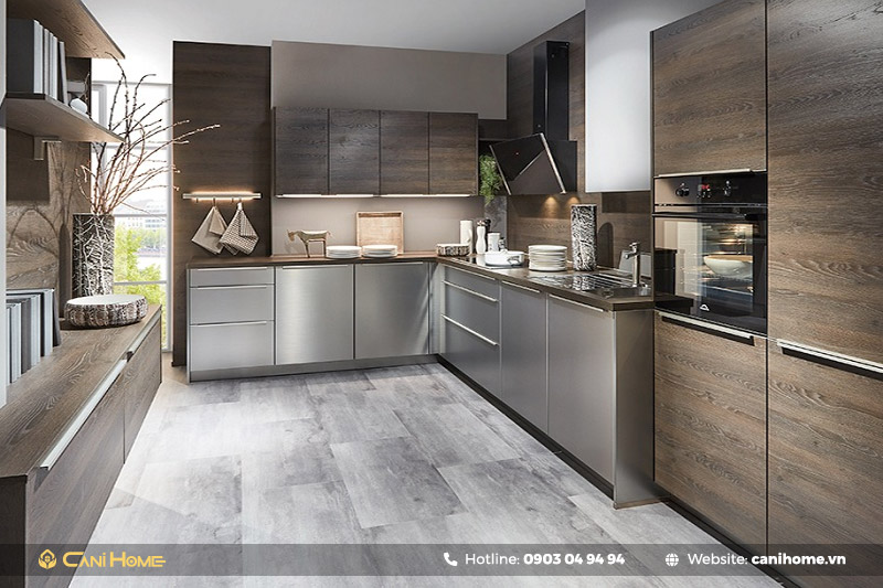 Tủ bếp inox cánh nhựa 2023 Tủ bếp inox cánh nhựa 2023