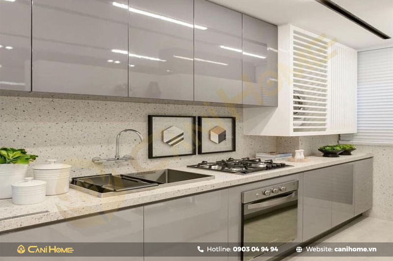 mẫu Tủ bếp inox cánh nhựa siêu bền mẫu Tủ bếp inox cánh nhựa siêu bền