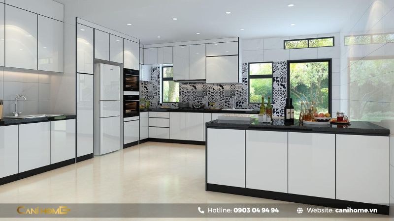 Mẫu tủ bếp nhôm Xingfa hệ 55