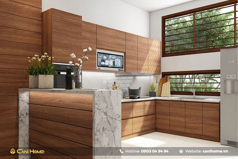 kích thước tủ bếp chữ u