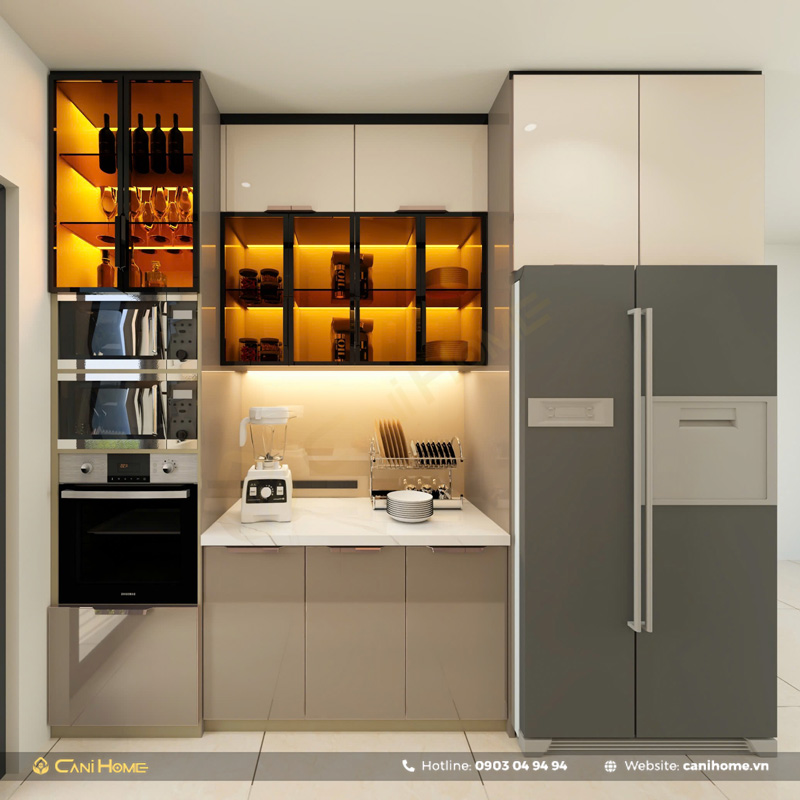 Tủ bếp nhôm sơn tĩnh điện - Ảnh 9