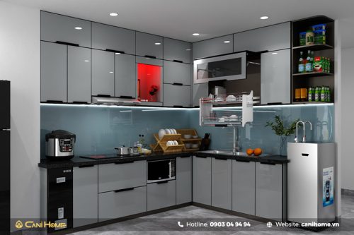 Tủ bếp nhôm kính - Ảnh 6