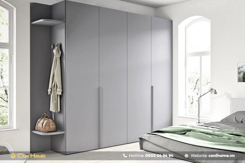 tủ quần áo màu xám