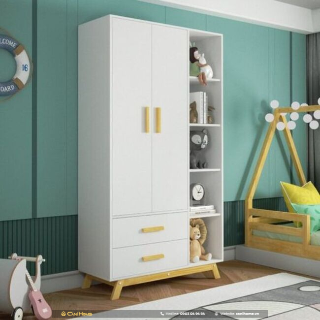 tủ gỗ đựng quần áo cho bé trai