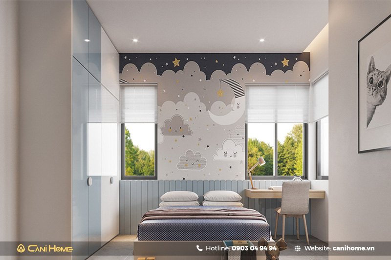 Mẫu tủ quần áo bé trai đơn giản